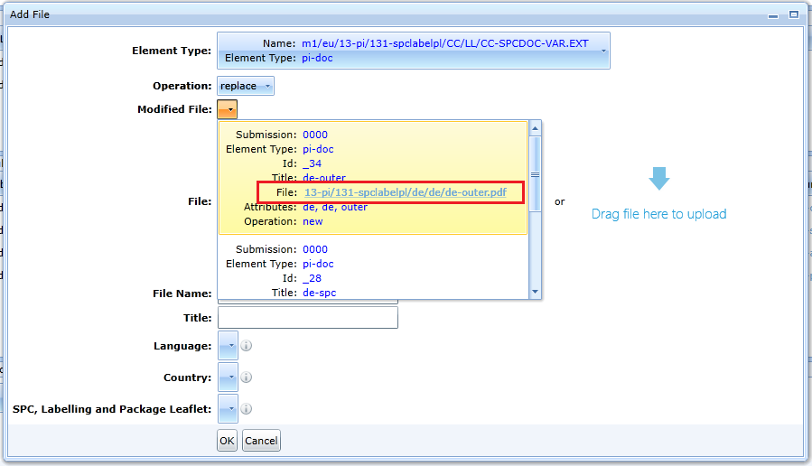 eCTD Editor - selection of source document in append operation